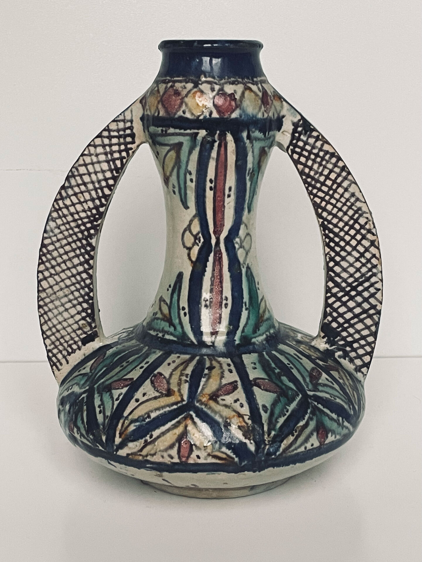 Polychrome earthenware jug, Fes, Morocco