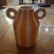 Orange striped vase