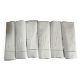 Lot de 6 serviettes anciennes brodées