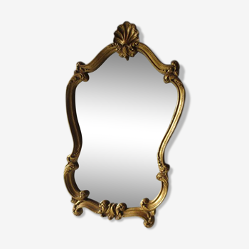 Golden seashell mirror 45x72cm