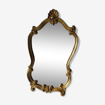 Miroir coquillage doré 45x72cm