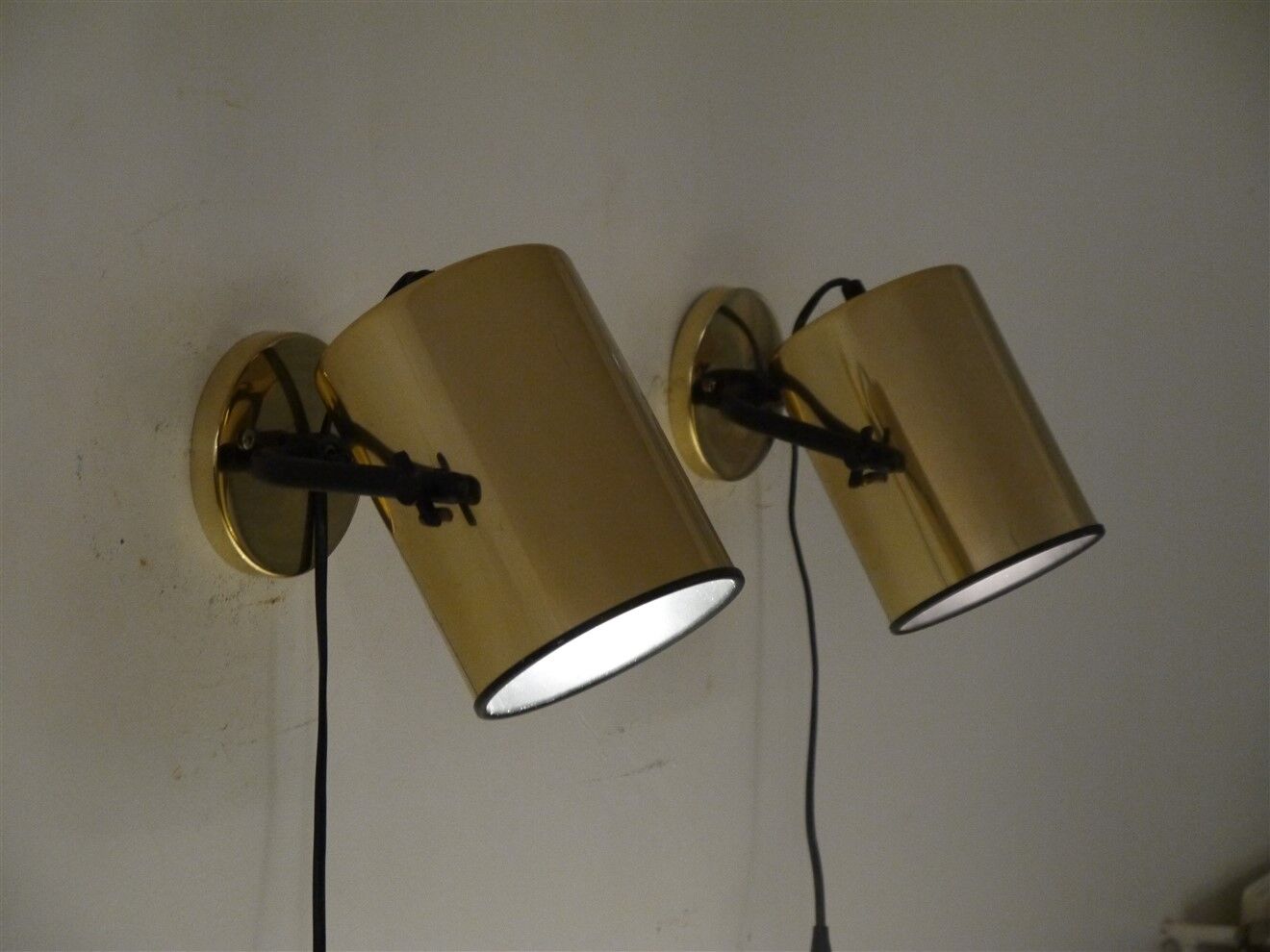Pair of Scandinavian vintage wall lamps 1970