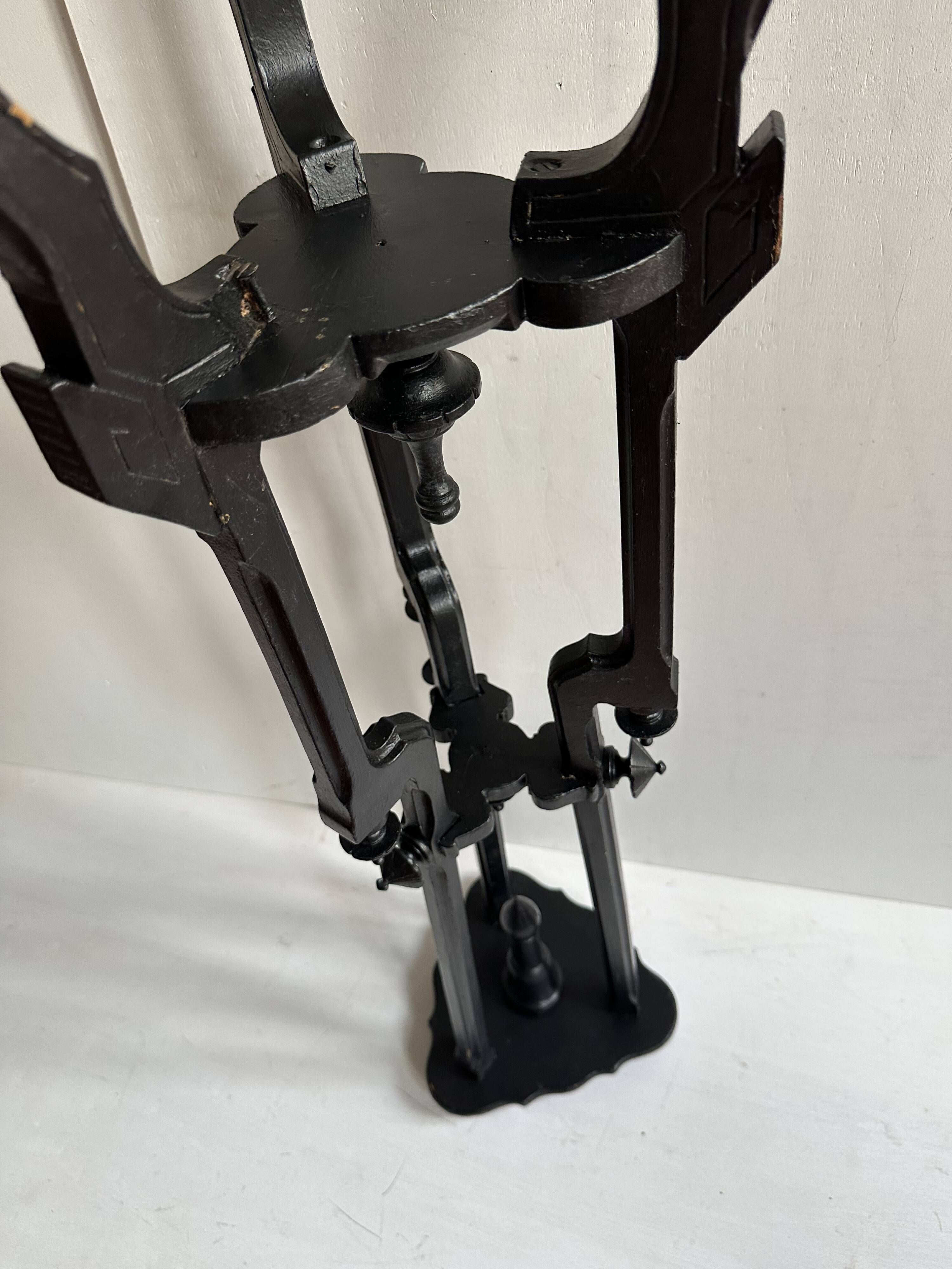 Napoleon III stool in blackened carved wood, 19th century