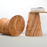 Pair of Leaf design rattan side tables