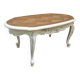 White and wooden bohemian style coffee table