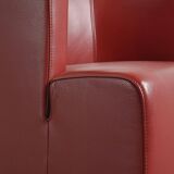 Pair of post-modern red leather armchairs by Wittmann