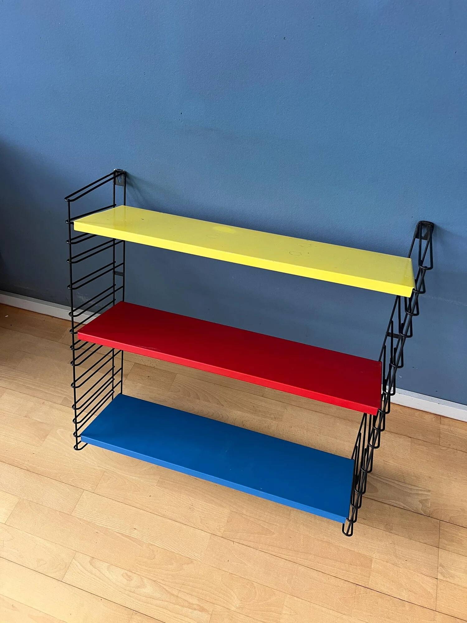 Vintage yellow, red and blue Tomado wall system - shelves - rack - unit