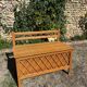 Vintage 1960s bank chest in light oak and rattan weaving.