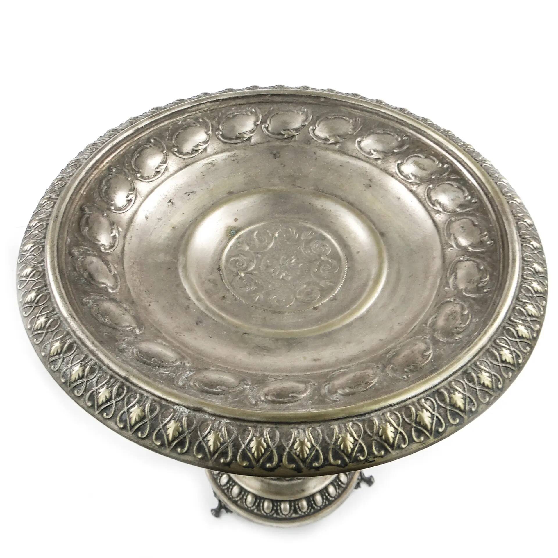 Figural eclectic fruit bowl, silver-plated brass, Poland, 19th century