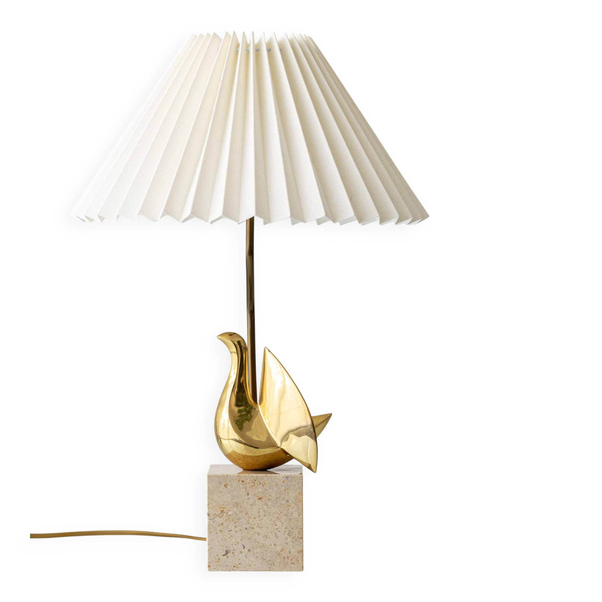 Philippe Jean Signed Brass Bird Table Lamp, Limited Edition 201/300, 1980