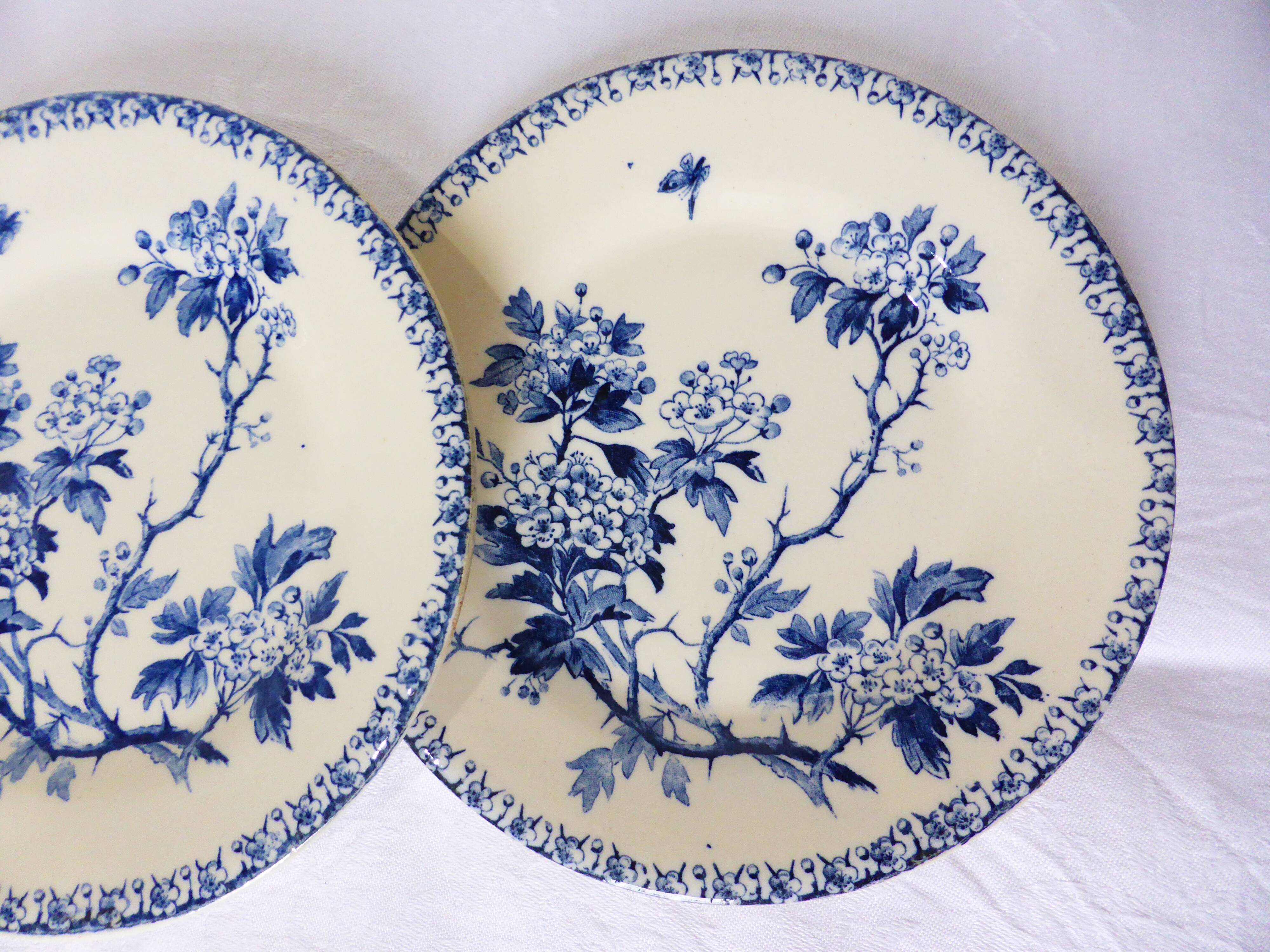 3 plates dessert in iron earth of Gien mondèle Hawthorn 211224