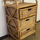 Vintage rattan chest of drawers