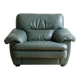 Vintage green leather armchair