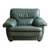 Vintage green leather armchair