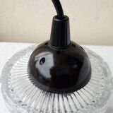 Pair of holophane glass pendants