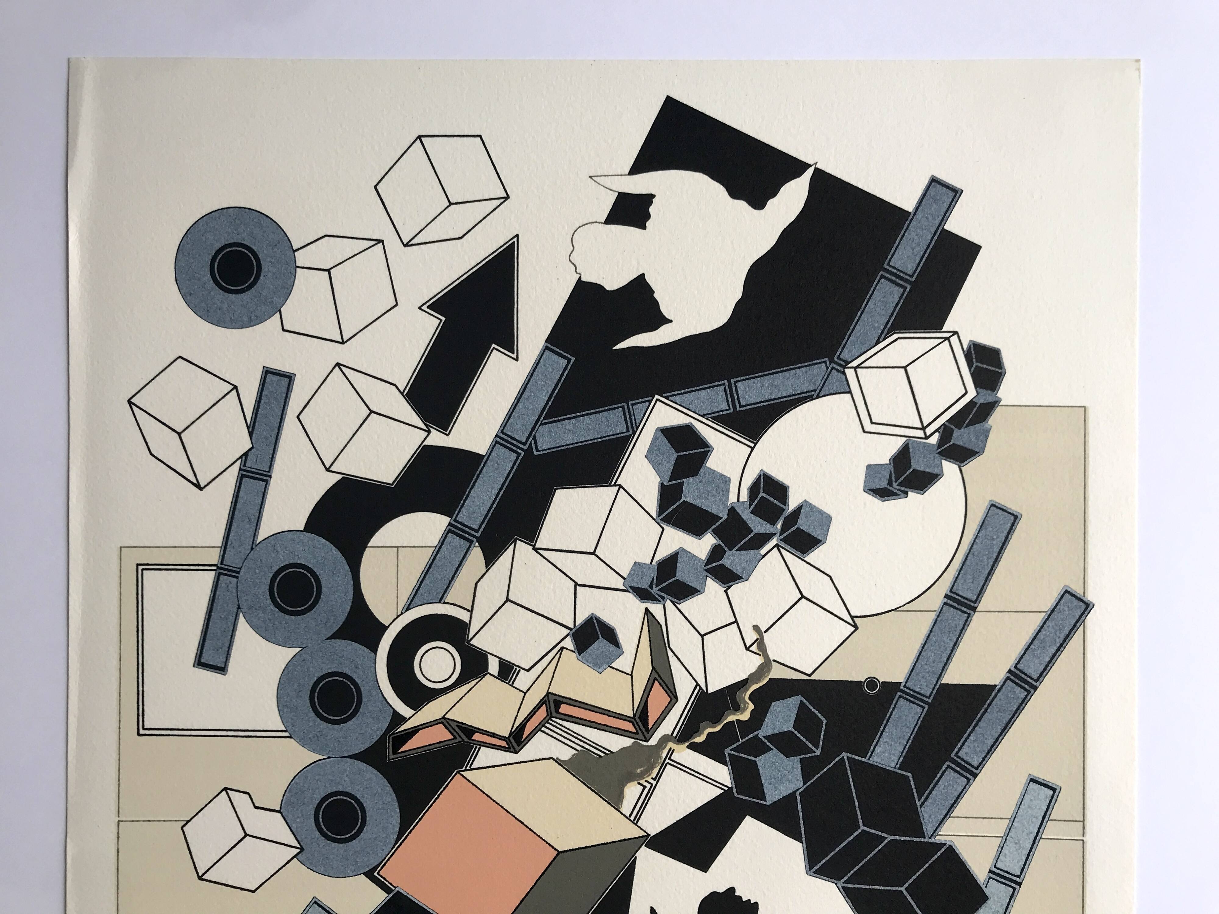 Alain le yaouanc, the air, 1978. original lithograph signed in pencil.