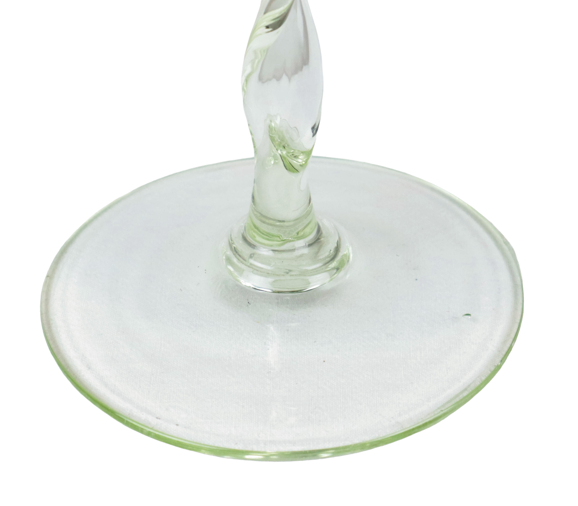 Vintage red glass brandy glass cup mouth blown italy 33cm