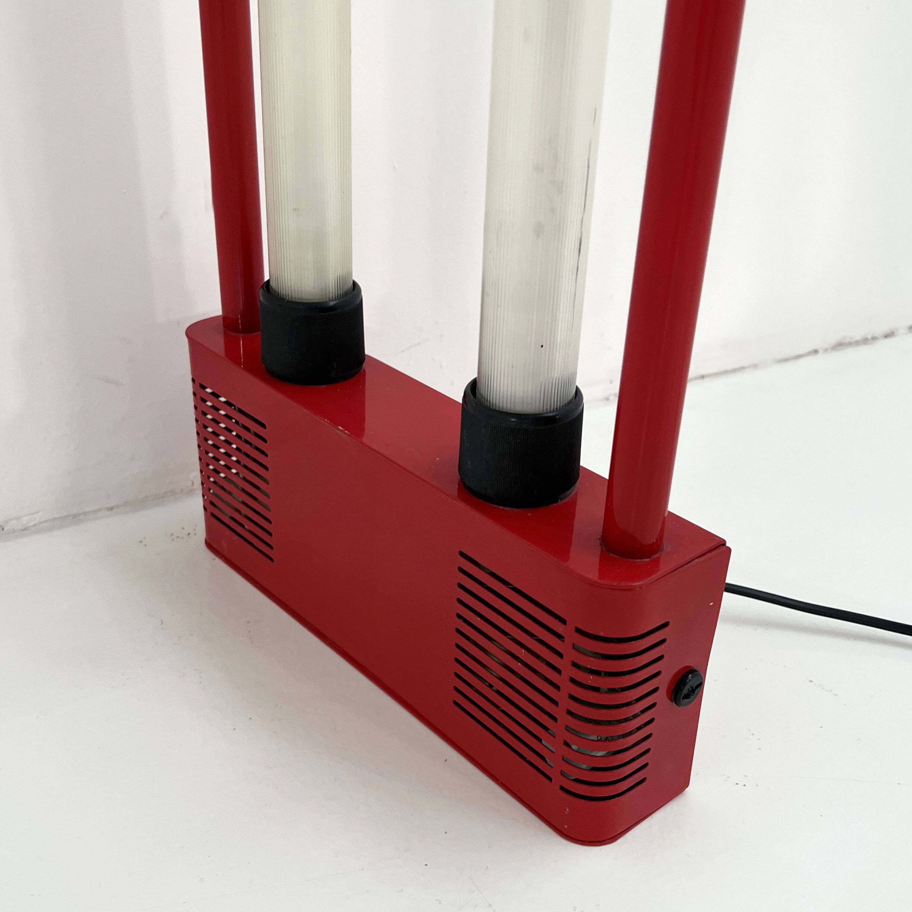 Red floor lamp by Gian N. Gigante for Zerbetto, 1980