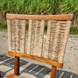 Set 6 vintage Dutch Design chair Mart Stam a2-1 wood rush rustic 1947