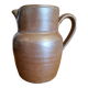 Large vintage brown stoneware pitcher 2L