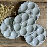 4 assiettes à huîtres art déco digoin sarreguemines