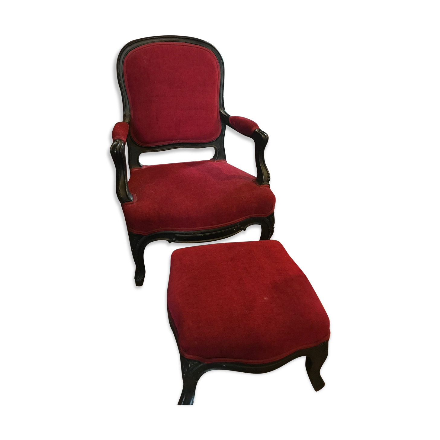 Old children's armchair with foot rests