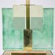 Paire de lampes en verre de Murano, irisé vert. 20e-21e siècle.