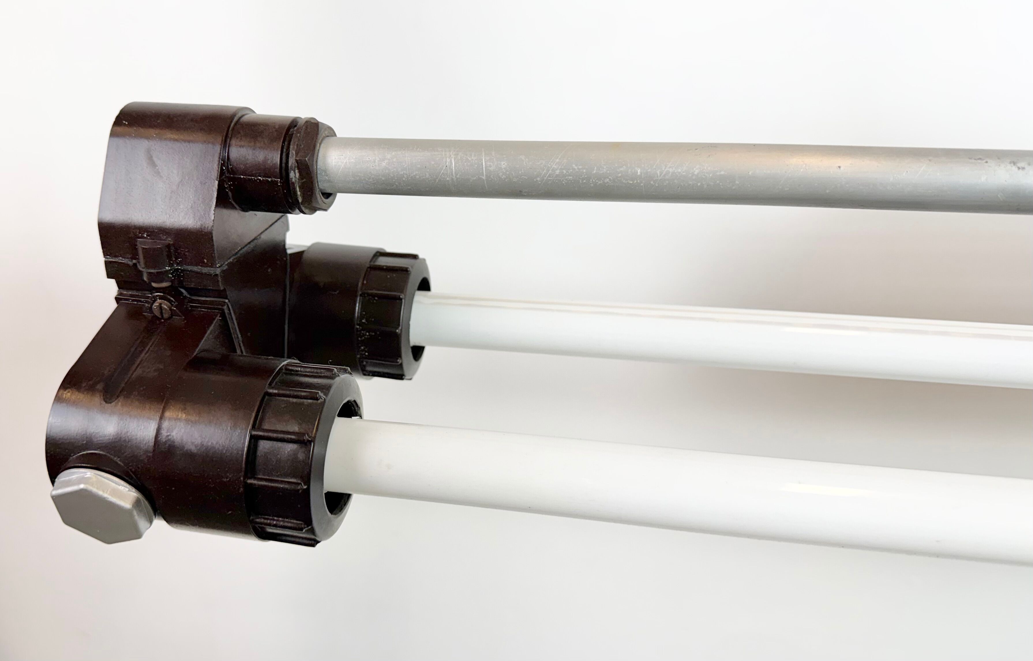 Industrial Silver Tube Light from Elektrosvit, 1970s