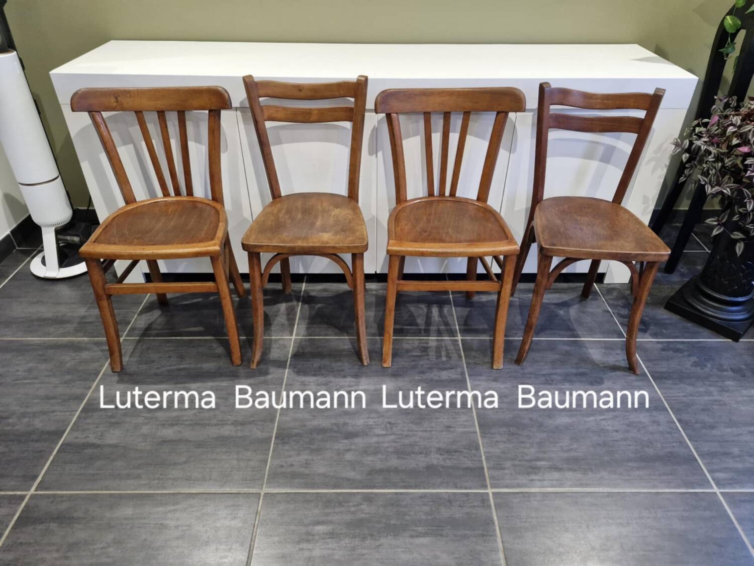 4 Baumann / Luterma bistro chairs, 1960s