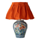 Delft Polychrome Chinoiserie Table Lamp, Tichelaar Makkum, New Silk Shade