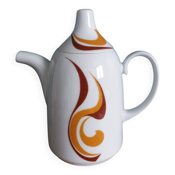 Cafetière théière porcelaine Italie années 70 space age