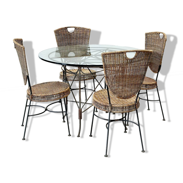 Table à manger d'extérieur en fonte française des années 1970