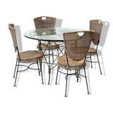 1970's French cast iron outdoor dining table