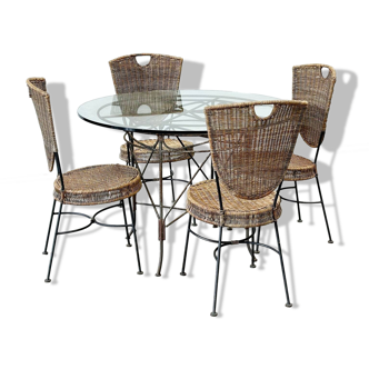 Table à manger d'extérieur en fonte française des années 1970