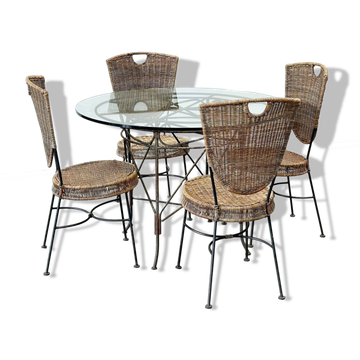 1970's French cast iron outdoor dining table