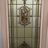 Wooden doors with stained glass