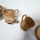 Série de 8 tasses et sous tasses vintage en grès