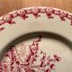 Compotier Terre de Fer XIXth opaque porcelain of Gien, model Chardons