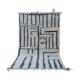Tapis berbère Beni Ourain fait main au design minimaliste de lignes bleues – 250x150 cm