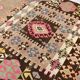 Tapis Kilim tribal vintage marron et rose, 5 x 10, long et large, 163 x 298 cm