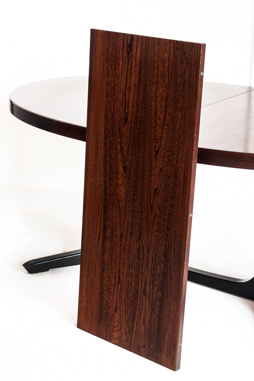 Table à manger avec une rallonge en chêne et bois d'orme, france, années 1970