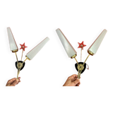 Large Pair of Vintage 70s Wall Lights