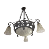 Lustre Art deco signé Degué