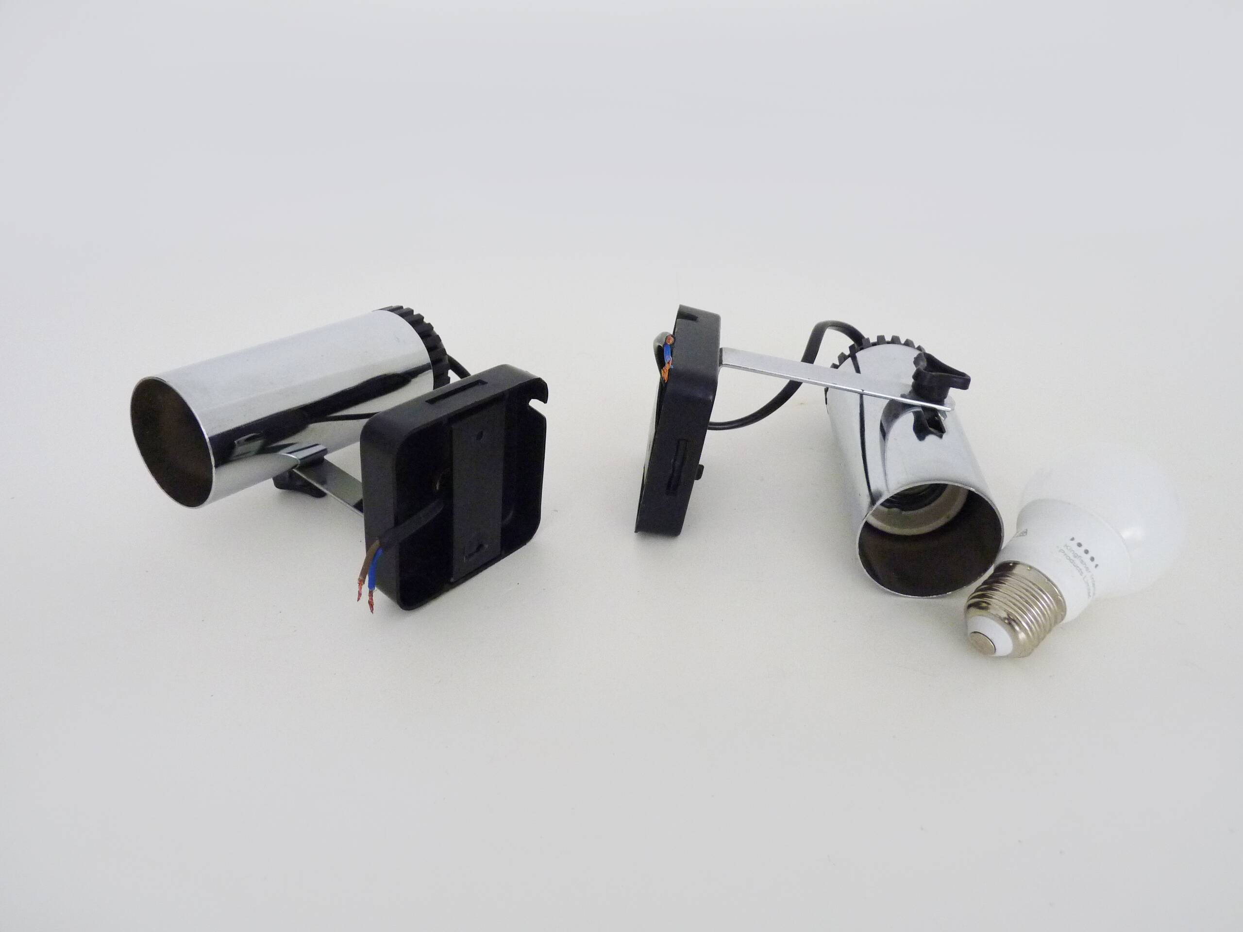 Pair of Targetti style adjustable spotlight wall lights from the 1970s