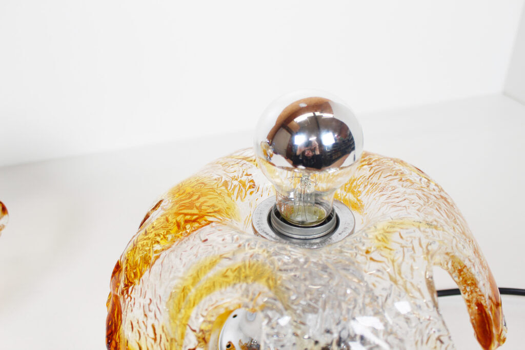 Pair of Murano glass table lamps by La Murrina, Italy 1970s