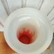 Vase opaline verre orange et blanc vintage