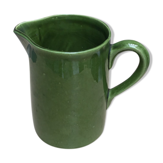 Green ceramic pitcher