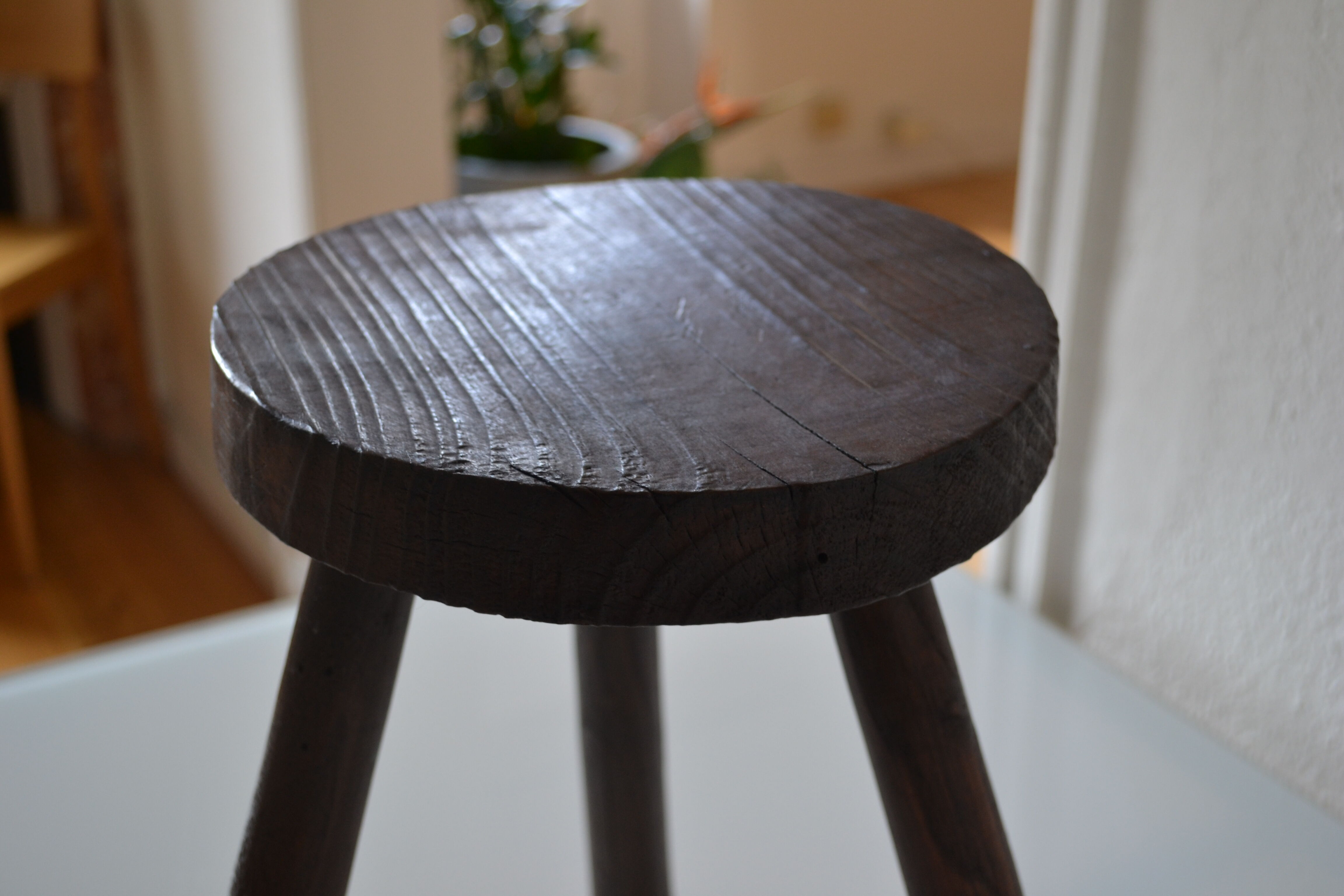 Brutalist modernist tripod stool 1950