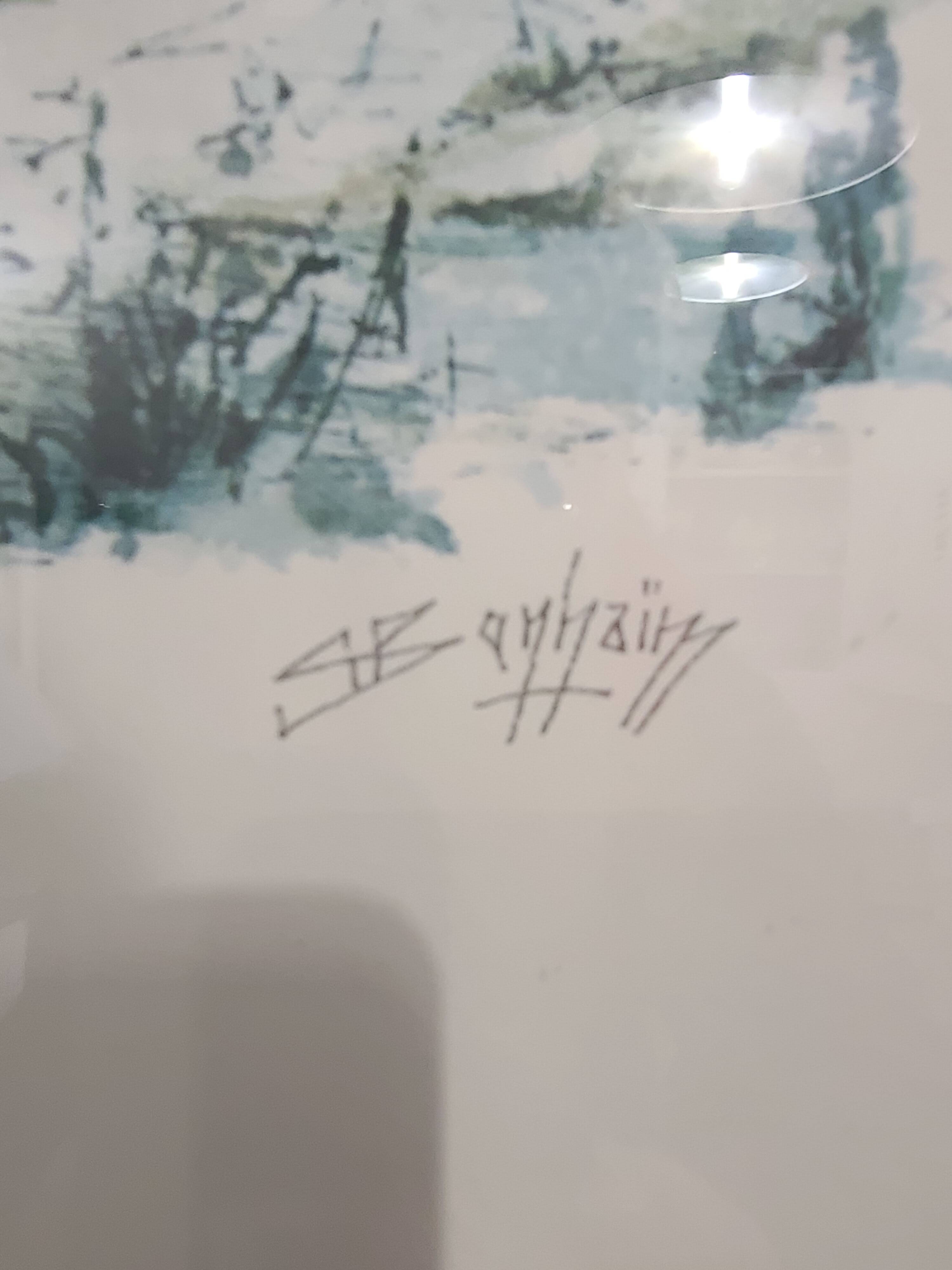 Magnificent Print (Lithograph/Watercolor) Provençal Village Scene