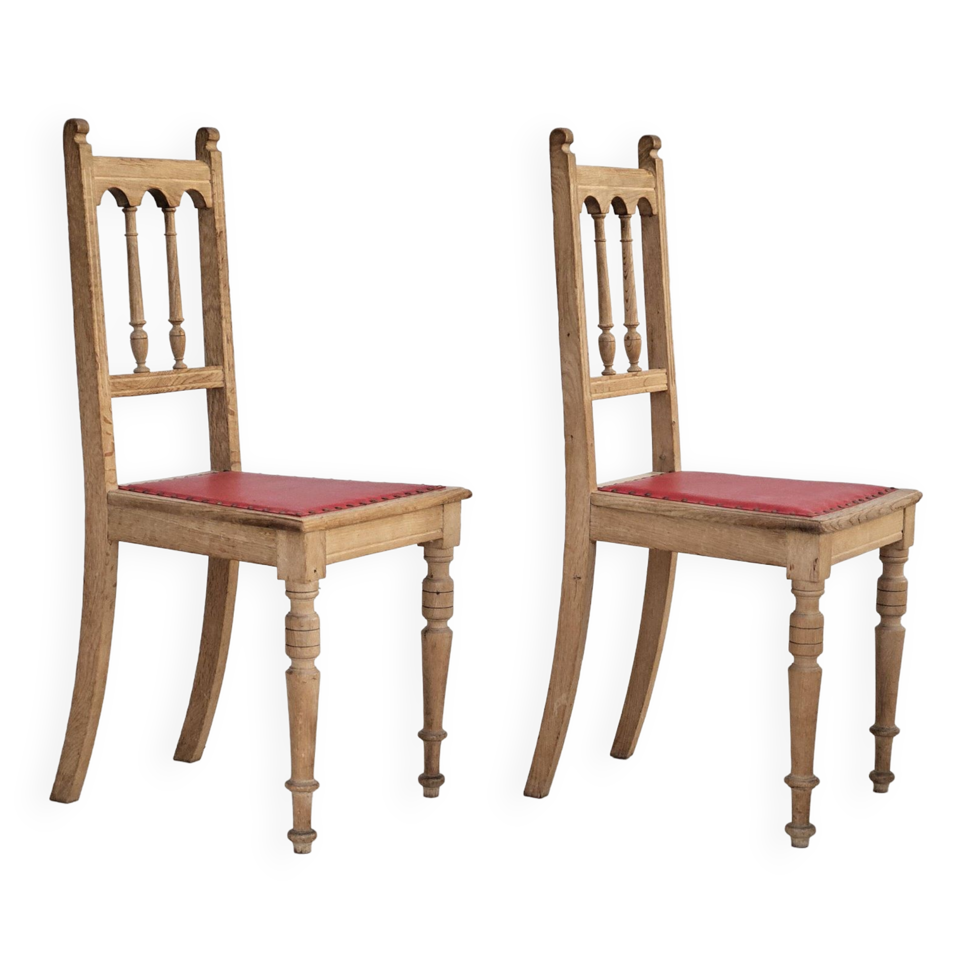 1950s, set 2 pcs of Danish dinning chairs, original good condition, oak wood.